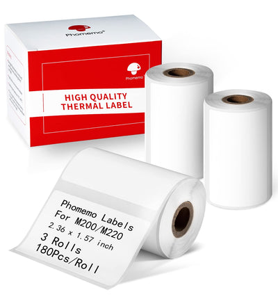 M220 Labels,3 Rolls Self-Adhesive Stickers, 2.36'' x 1.57'' Compatible with Phomemo M220/M250/M260/M221/M200 Label