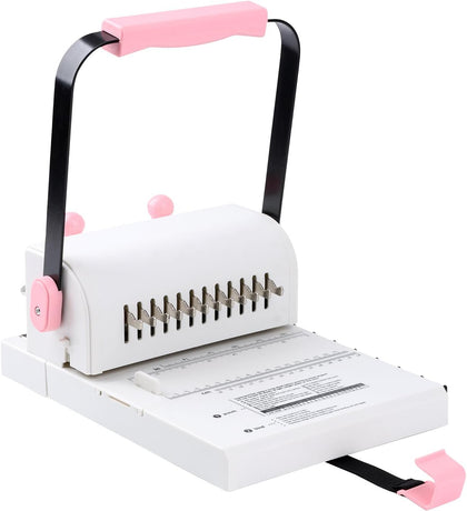Cinch Book Binding Machine with Slide Ruler Compatible with Wire or Spiral Coils, Make Professional Thick