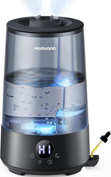 3.6L Top-Fill Cool Mist Humidifiers for Bedroom, Large Room(Black) | 23dB Quiet, Easy-to-Clean 2-in-1 Baby Humidifier