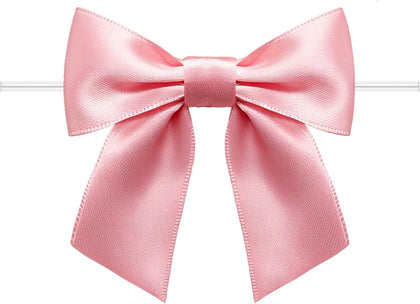 Twist Tie Bows 3.3‘’ Craft Bows Satin Ribbon Bow for Gift Wrapping, Treat Bags, Party Favors & Craft Decoration (Rose