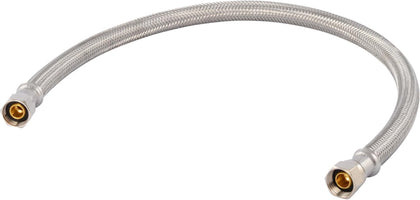20 Inch Steel-Flex Flexible Faucet Connector, 3/8 Inch x 3/8 Inch Compression Connection, Braided Stainless Steel