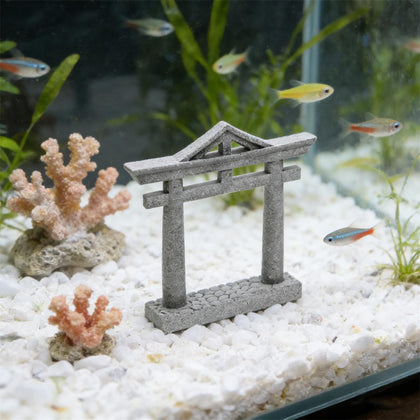 Japanese Fish Tank Decorations Asian Aquarium Decor Torii Gate Ornament Japanese Shrine Oriental Pagoda Aquarium