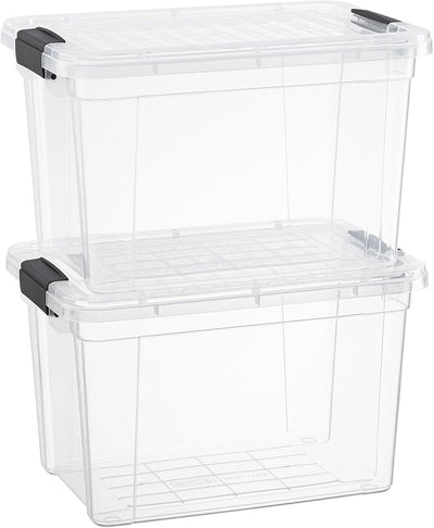 8.7 Quart Clear Plastic Storage Boxes with Lids, Stackable Organizer Containers, BPA-Free Storage Bins for Home