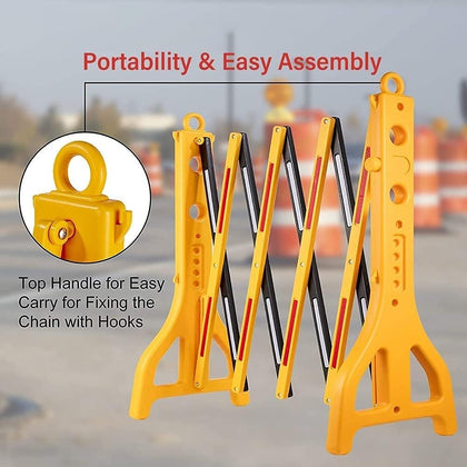 Expandable Mobile Barricade 2 Pcs Expandable Mobile Barricade | Plastic Safety Traffic Gate Fence Water Filled