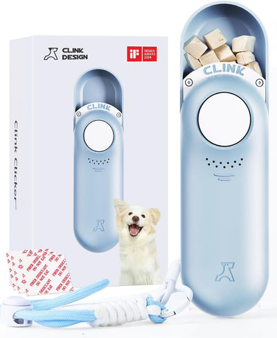 Dog Training Clicker & Dog Clicker with Treat Storage, Blue