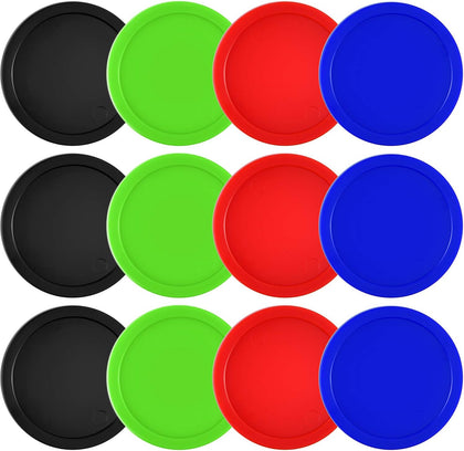 12 Pieces Home Air Hockey Pucks 2.5 Inch Heavy Replacement Pucks for Game Tables Equipment Accessories, 12 Grams