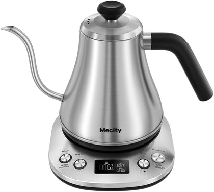 Electric Gooseneck Kettle With LCD Display Automatic Shut Off Retro Coffee Kettle Temperature Control Hot Water