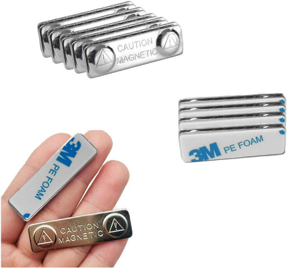 Upgraded Strong Name Tags/ID Badge Magnets, 10 Pack Magnetic Name Badge Holders with Steel Back Plate, Fastener with