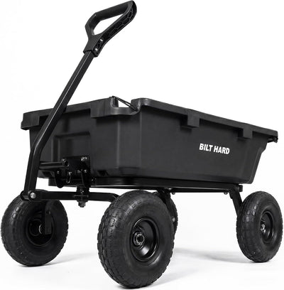 900 lbs Poly Garden Dump Cart, 5 Cu.Ft Wheelbarrow Cart with 10" All Terrain Wheels & Quick-Release System, Heavy