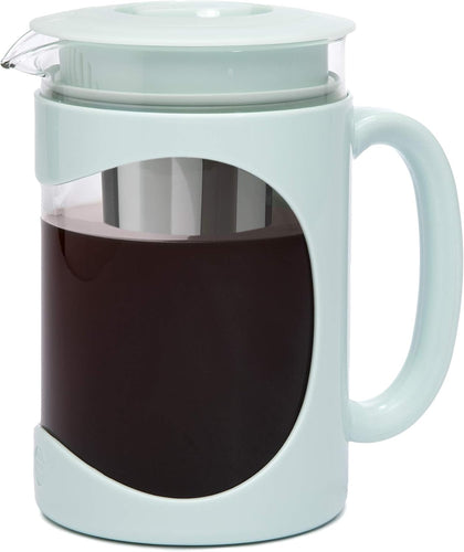 Burke Deluxe Cold Brew Iced Coffee Maker, Comfort Grip Handle, Durable Glass Carafe, Removable Mesh Filter, Perfect 6