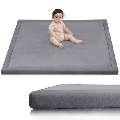 Ultra Soft Baby Play Mat for Floor,1.3" Thick Elasti-Foam 50x50 Playpen Mat for Toddlers Infant kids,Non-Slip Backing