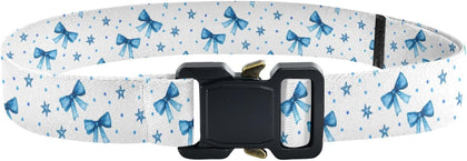 Bow Tie Adjustable Kids Elastic Belts, Girls Boys Stretch Waist Belt with Aluminum Alloy Buckle