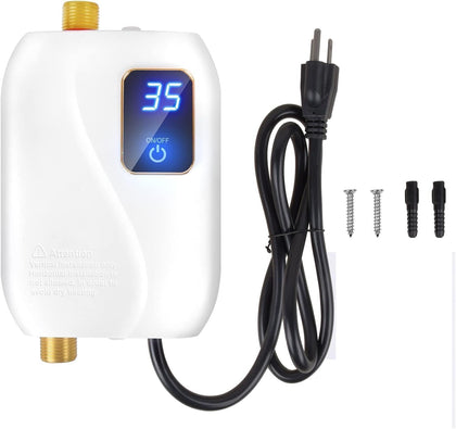 Tankless Water Heater Electric, Instant Hot Water Heater Under Sink, 3000W 110V On Demand Mini Water Heater for RV