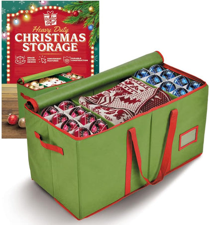 Premium Christmas Ornament Storage – Christmas Storage Container Perfect for Holiday Decorations and Ornament Storage