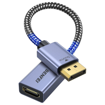 4K DisplayPort to HDMI Adapter Cable, (2K 60Hz, 1080p 120Hz) Uni-Directional Display Port to HDMI Monitor Converter