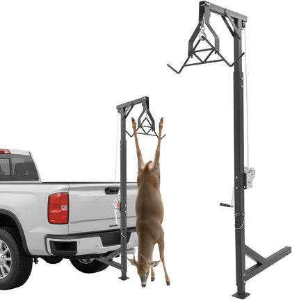 Truck Hitch Game Hoist Kit, 600lbs Load Deer Hoist Hunting Game Skinning Hunting Deer Hoist with 360-Degree Swivel
