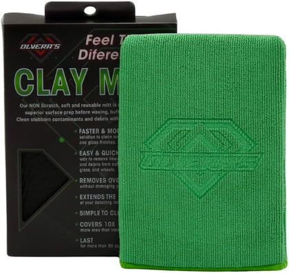 Clay Bar Mitt for Auto Detailing - Fine-Grade Scratch-Free Synthetic Clay Bar - Removes Contaminants, Overspray &