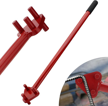 Manual Rebar Bender for 5/8" Rebar, Hand Operated Rebar Bending Tool | Rod Bending Tool for Rebar/Flat Steel Rod, Red