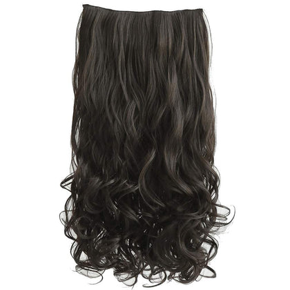 18" 1-Pack 3/4 Full Head Curly Wavy Clips in on Synthetic Hair Extensions HE008 Hairpieces for Women 5 Clips 4.0 Oz