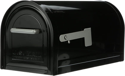 Reliant Locking Post Mount Mailbox, Black, Large | Galvanized steel build with concealed secure lock and key and a