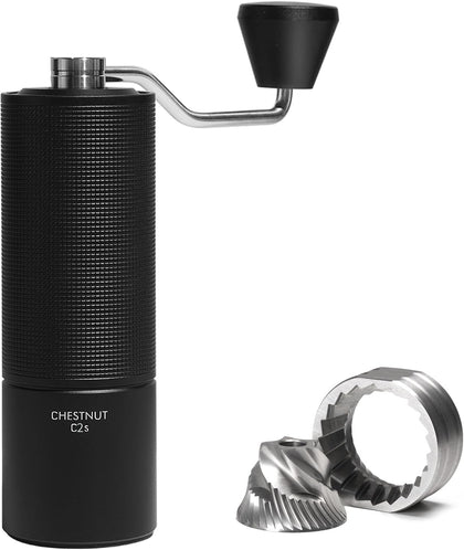 Chestnut C2S Manual Coffee Grinder Stainless Steel S2C Conical Burr Coffee Grinder, Capacity 25g Hand Coffee Bean