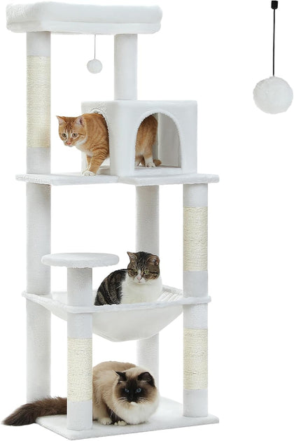 Gothic Cat Tree Tower for Indoor Cats, 31.5'' Small Cat Tower Condo with Sisal Scratching Ramp, Cozy Hammock and