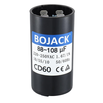 BOJACK 88-108 uF/MFD 220-250 VAC Voltes 50/60 Hz Universal Round Start Capacitor Electric Replacement Parts