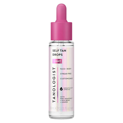 Light Self-Tan Drops, Face Tanning Drops, 1.01 Fl Oz | Buildable self-tanning glow, face self tanner to mix with