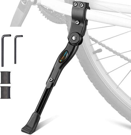 Bike Kickstand Adjustable Aluminium Alloy Bicycle Kickstand Bike Side Kickstand Fit for 22" 24" 26" 28" Mountain Bike
