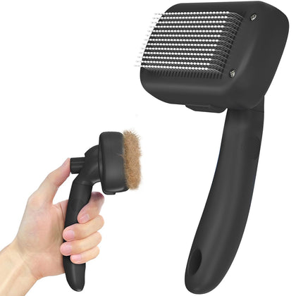 Self Cleaning Shedding Brush - Skin Friendly Grooming Tool for Dogs, Cats, and Puppies, Deshedding and Hair Removal