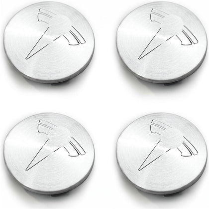Silver Wheel Center Hub Caps with Tesla Emble Brand Center Caps for 2019-2024 Model Y with 20 Silver Lug Nut Covers