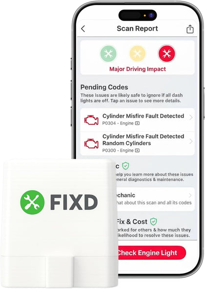 Bluetooth OBD2 Scanner - Car Diagnostic Check Engine Code Reader | 1-Pack | iPhone/Android compatible | Automotive