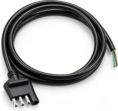 4-Way Trailer Wiring Harness - 5 Ft (1.5m) 4-Pin Flat Trailer Wire Extension Connector, Pure Copper