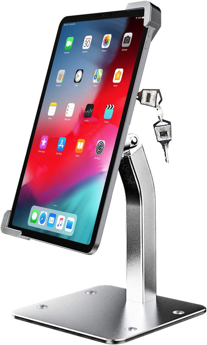 Anti Theft Tablet Kiosk Stand for 9"-14" Tablet, Security iPad Desk Floor Stand, Heavy Duty Tablets POS Display Mount