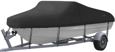 Trailerable Boat Cover, Length: 14’-16’ Beam Width: up to 90”, Waterproof Heavy Duty Cover, Fits V-Hull, TRI-Hull