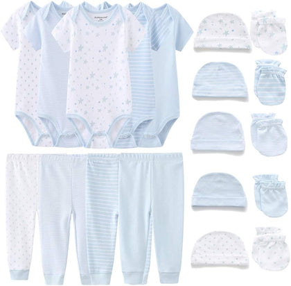 Unisex Baby Layette Essentials Giftset Clothing Set 19-Piece For Newborn Baby