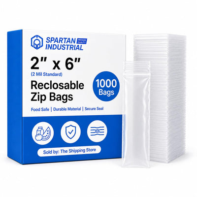 2" X 6" Long Zip Bags (1000 Count) - 2 Mil Clear Reclosable