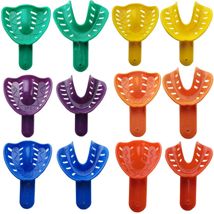12PCS 6 Sizes Dental Impression Tray for Adult/Children, Plastic Materials Teeth Holder Dental Central Supply for