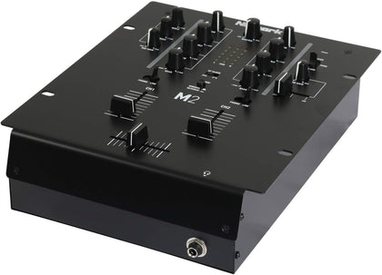 M2 2-Channel Scratch DJ Mixer | Rack-Mountable Scratch Mixer, 3-Band EQ, Mic Input, Replacable Slope-Adjustable