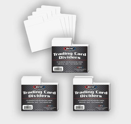 Horizontal Trading Card Dividers - 30 ct | Archival Quality, Write-On Index Tab, 3 11/16 X 2 11/16 Inches | Fits