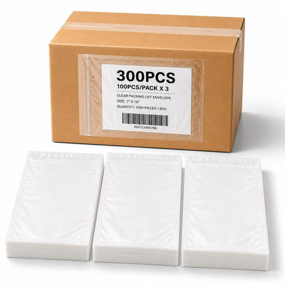 300 Pack 7"x10" Shipping Label Sleeves, Packing Slip Pouches, Clear Self-Adhesive Packing List Envelopes for Mailing