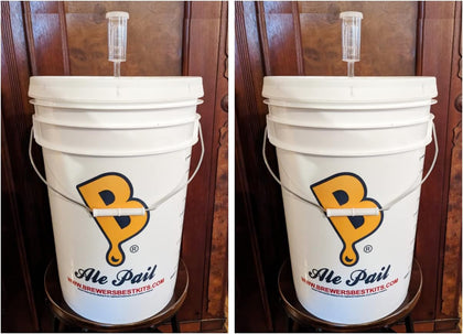 FERMENTING BUCKET KIT 2 PACK 6.5 GAL WINE OR BEER MAKING EQUIPMENT KITS w/LIDS + AIRLOCKS – FERMENTERS FOR BEER WINE