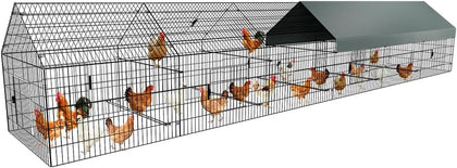 Chicken Coop, 21ft x 3.5ft Chicken Run Pen with Cover for Yard