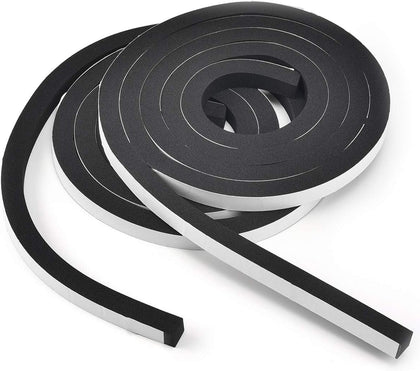 Weather Stripping Foam Tape 1/2 Inch Wide X 1/2 Inch Thick, High Density Foam Strip Self Adhesive Weatherstrip