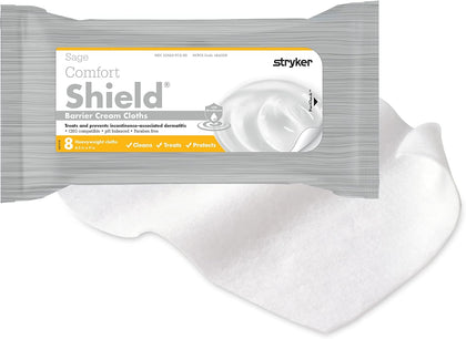 Comfort Shield Barrier Cream Cloths for Incontinence Skin Care - 24 Packages - 8 Cloths per Package - Clean, Treat