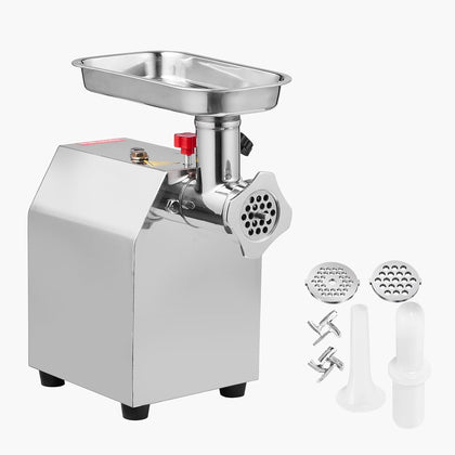 Commercial Electric Meat Grinder – 600W Stainless Steel Industrial Mincer with Sausage Stuffer, 5 lbs/min Capacity