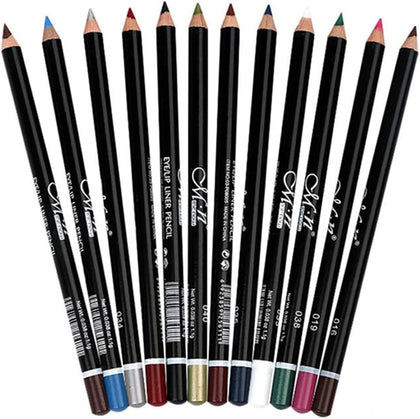 12Pcs Lot Set 12 Colors Eyeliner Pencil Waterproof Eyebrow Pencil Cosmetics