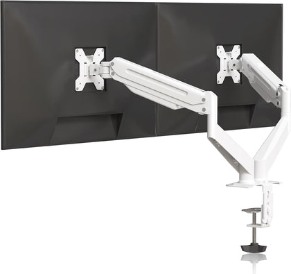 Dual Monitor Mount Stand-Height Adjustable Gas Spring Monitor Arm Desk Mount for 2 Monitor Screens 17 to 32 inches