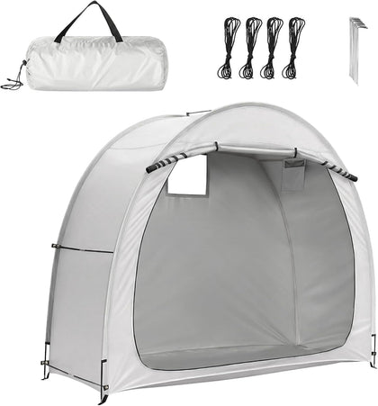 78x31in Waterproof Bike Storage Shed Outdoor Tent, Portable Bike Cover(1C) | Light Gray Arc Bicycle Storage Shed, PU