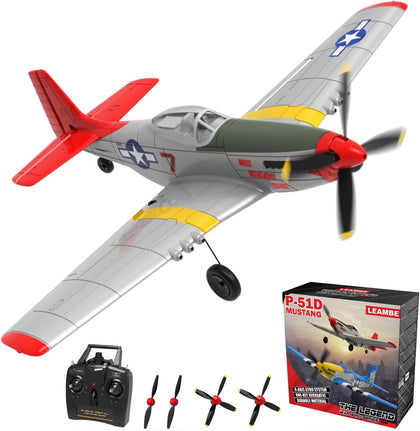 4 Channel RC Plane, Ready to Fly Aerobatic Aircraft, Easy Control for Beginners, P51 Mustang RC Airplane Best Gift
